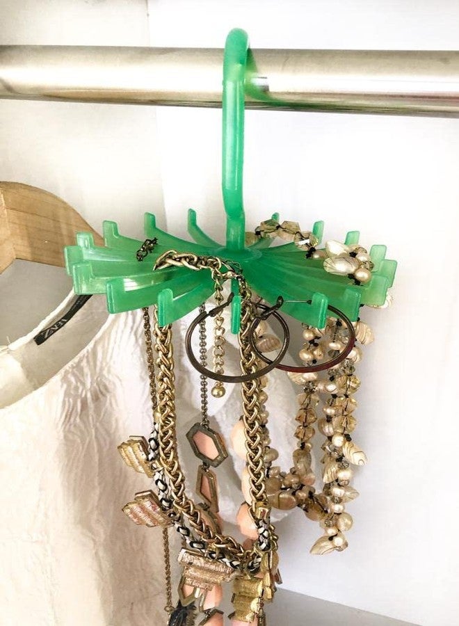 THE QUIRK BOX Hanging 360 Degree Rotating Jewellery Hanger for Chains, Necklace, Other Artificial Jewellery Hanger (Green) - Image 2